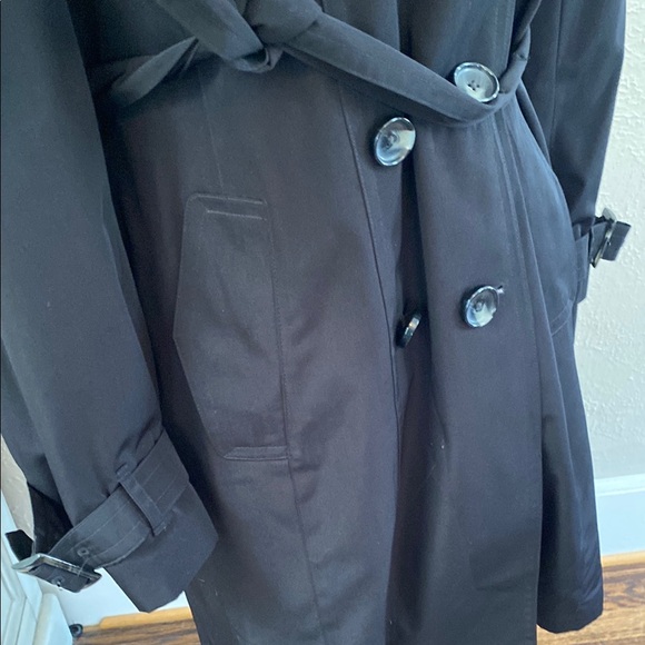 London Fog Black Double-Breasted Trench Coat - Picture 4 of 8